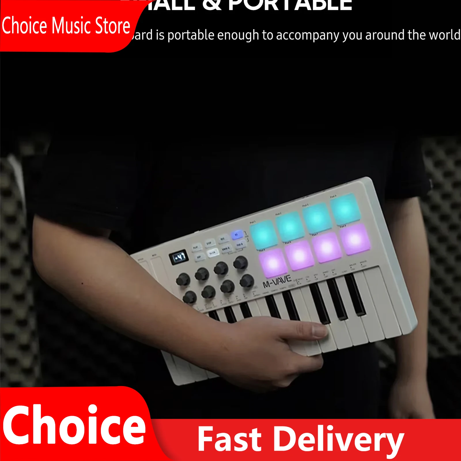 

M-VAVE 25-Key MIDI Control Keyboard Mini SMK-25USB Keyboard MIDI Portable USB Keyboard MIDI Controller Mini Rechargeable Partss