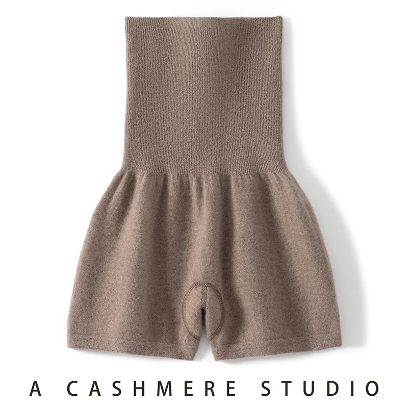Class A Women's High-Waisted Cashmere Shapewear Pants Knitted Shorts Pure Luxury Comfortable Fit Ladies Winter Warm Innerwear - Image 2