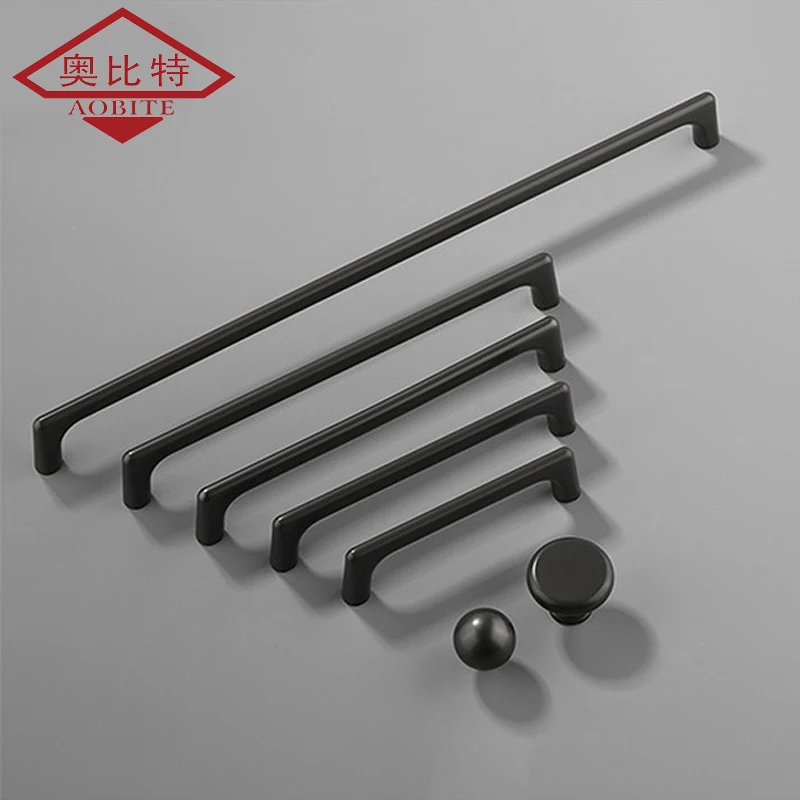 AOBT Black Kitchen Cabinet Storage Handles Dressers Cupboard Closet Wardrobe Door Drawer Knobs Furniture Handle Hardware Pulls