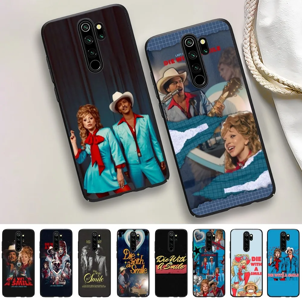 Singer L-Lady G-Gaga Die With A Smile Bruno Mars Phone Case For Redmi 8 9 10 Plus Pro 7 8 9 A GO K20 K30 K40 Pro Plus F3 Fundas