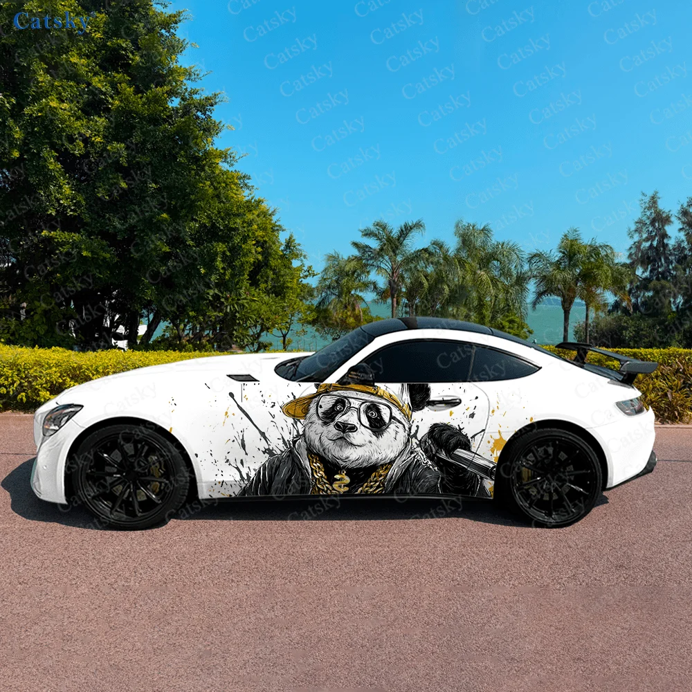 

Специальная боковая наклейка в стиле хип-хоп с пандой, водонепроницаемая наклейка из ПВХ, устойчивая к царапинам, защита автомобиля, автоаксессуары в подарок