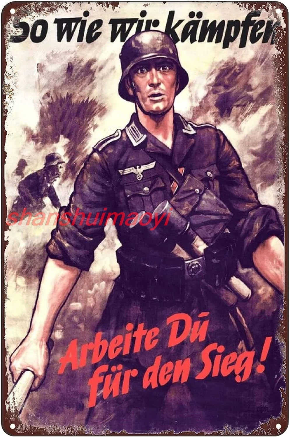 Letreros de Metal Vintage, cartel de soldado alemán de la Segunda Guerra Mundial, trabajo para la victoria como lucha, letrero de estaño, placa decorativa artística de pared para el hogar, Bar, Pub C