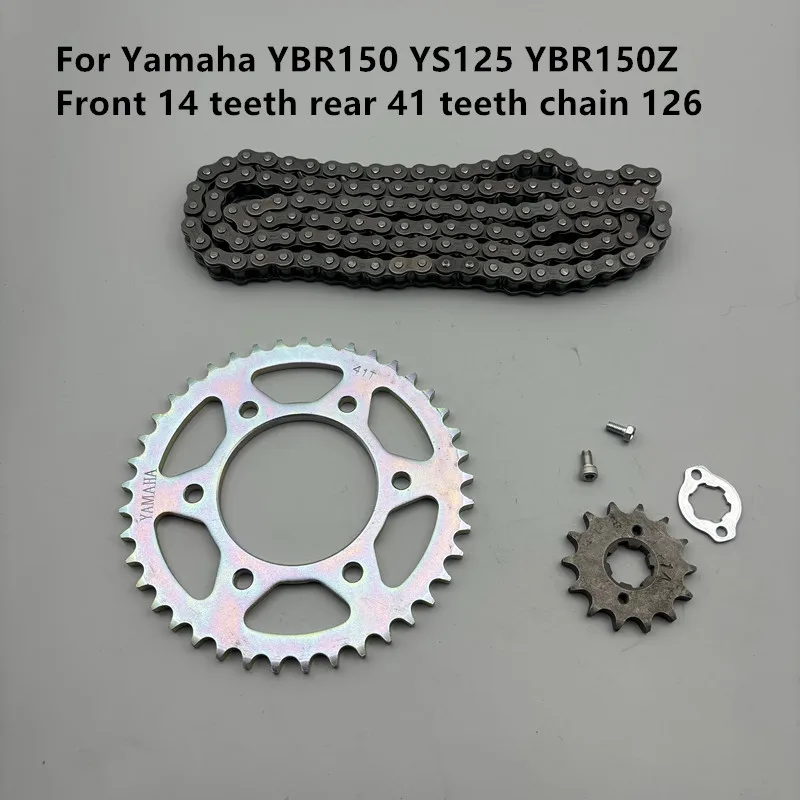 Suitable for Yamaha Ybr150 Ybr150Z Ys125 Ys150 Jym150 Set Chain Small Tooth Large Tooth Small Sprocket Large Sprocket Drive Sprocket Drive Gear Motorcycle Accessories