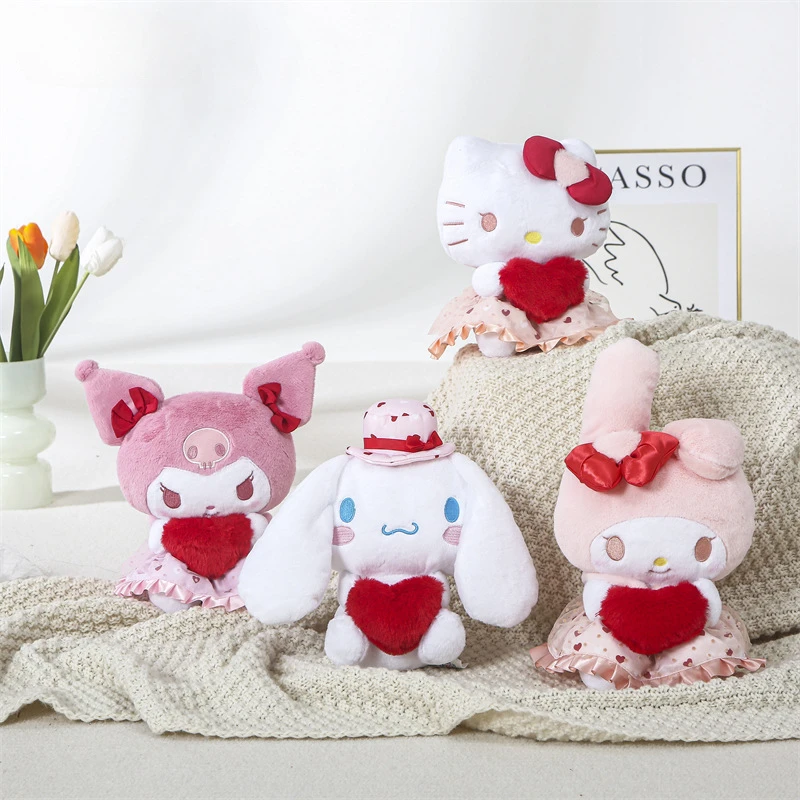 Sanrio Speelgoed Kuromi Melodie Hellokitty Love Serie Knuffel Plushier Zachte Pluche Poppen Dieren Pop Plushie Kussen Xmas Cadeau Decor