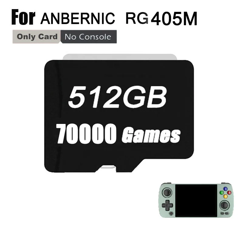 512G ANBERNIC RG405M TF Card Video Game Consoles Game Memory Cards Pre-install Retro Games PS2 MAME PSP Classic Mini 70000 Games