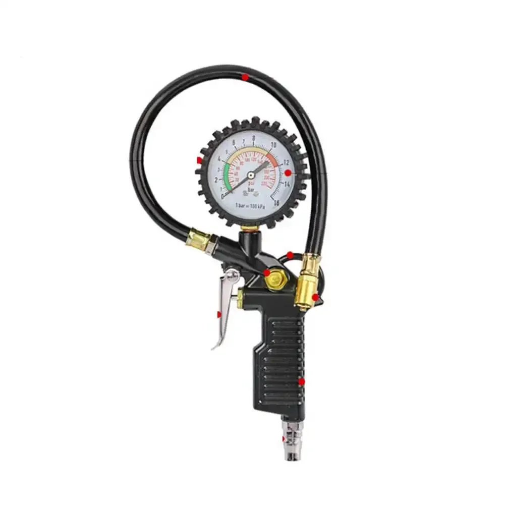 Tire Inflator Pointer Tire Pressure Gauge 220bar Self Locking Clamp Inflator Deflator Air Compressor Accessories Wholesale