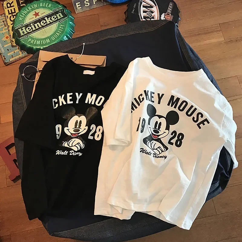 Women T-shirt Autumn 2023 New Korean Version of The Trendy Mickey Short Sleeves T Shirt Female Loose y2k Clothes Tops Harajuku