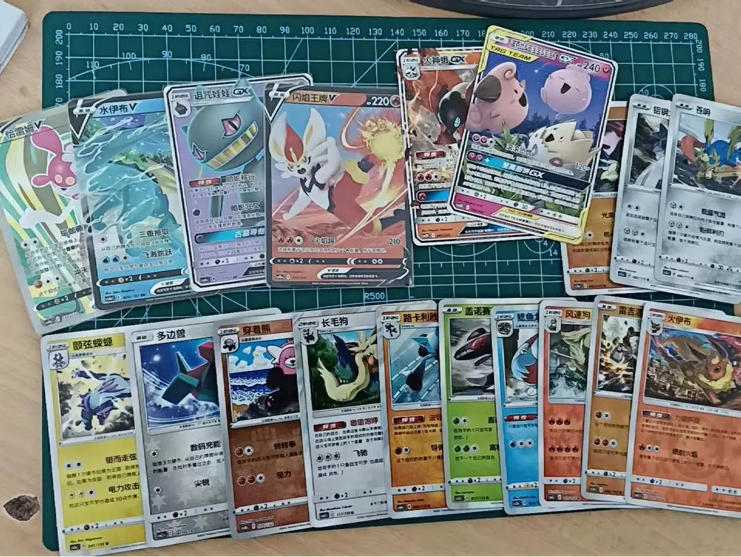 新入荷 PTCGカード ブラインドボックス ポケットモンスター 簡体字中国語版 RR 手描き イーブイ リザードン コレクションカード おもちゃ ギフト