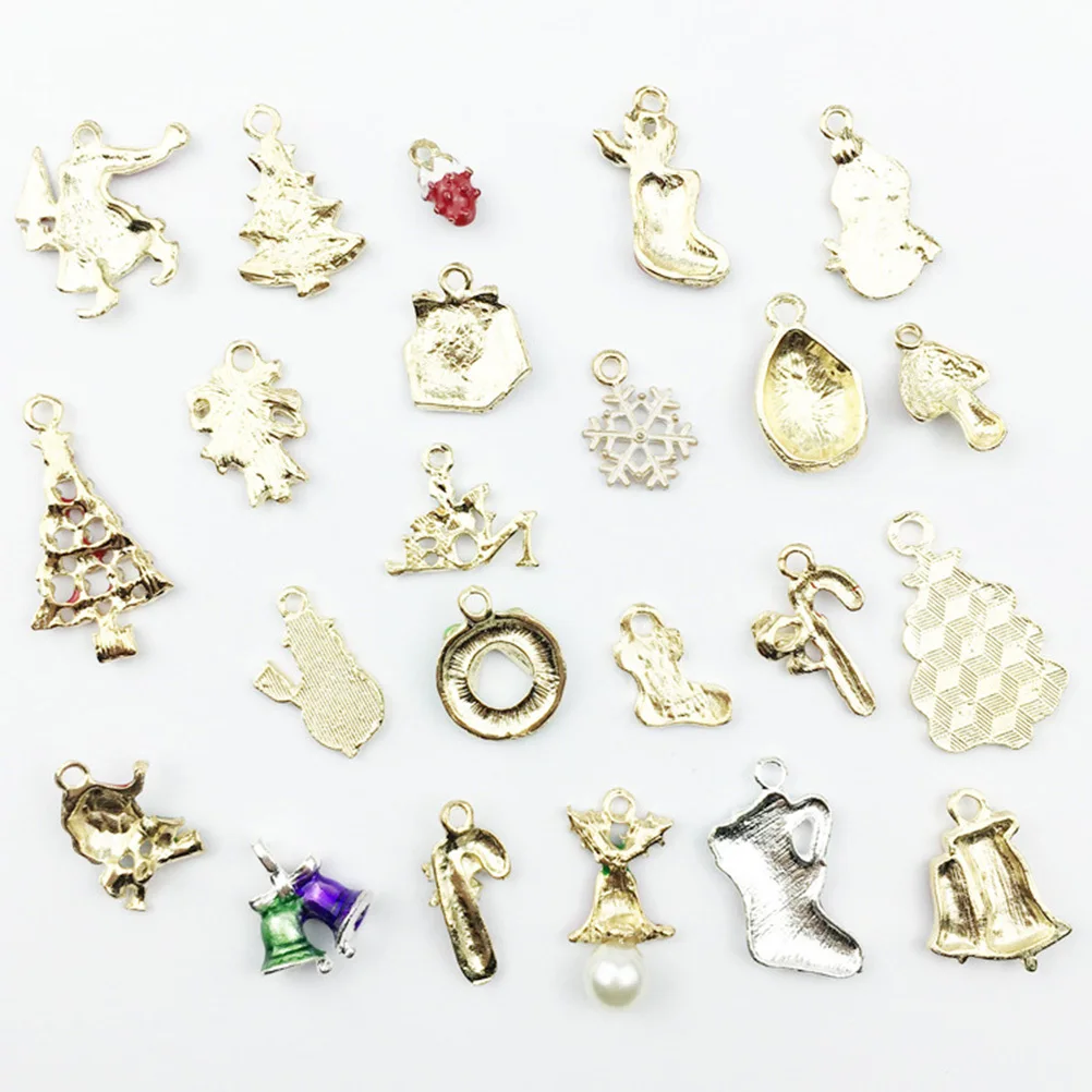 

23 Pcs Christmas Ornaments Necklace Charms Pendant Earrings Jewelry Making Decorative Pendants