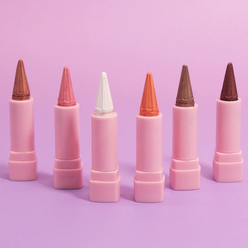 Sombra em bastão brilhante de 6 pacotes, à prova d'água e à prova de suor, fórmula durável, cria maquiagem brilhante para os olhos