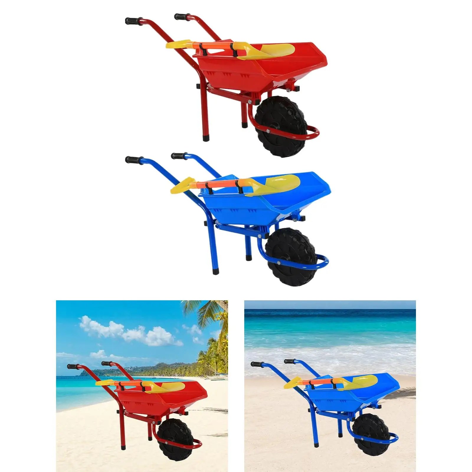 Kids Gardening Tool Wheelbarrow Playset Toy Playground Beach Toy Outdoor 2 Wheel Wheelbarrow Toy Ages 4-7 Years Boys Girls