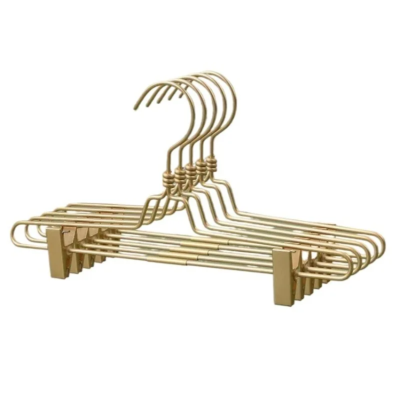 

Light Luxury Children Pants Skirt Hanger Space Aluminum Alloy Non-Slip Seamless Clip Kids Trousers Rack Closet Storage Organizer