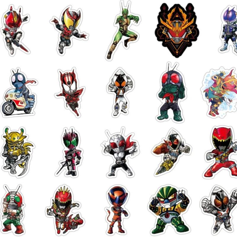 Pegatina de animación Kamen Rider, 50 piezas, papelería para equipaje, teléfono móvil, coche, Scooter, ordenador portátil, decoración para refrigerador