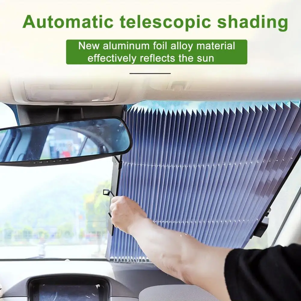 

No Tools Car Curtain Effortless Car Sun Protection Retractable Curtains for Windows Extra Uv-blocking Windshield for Front