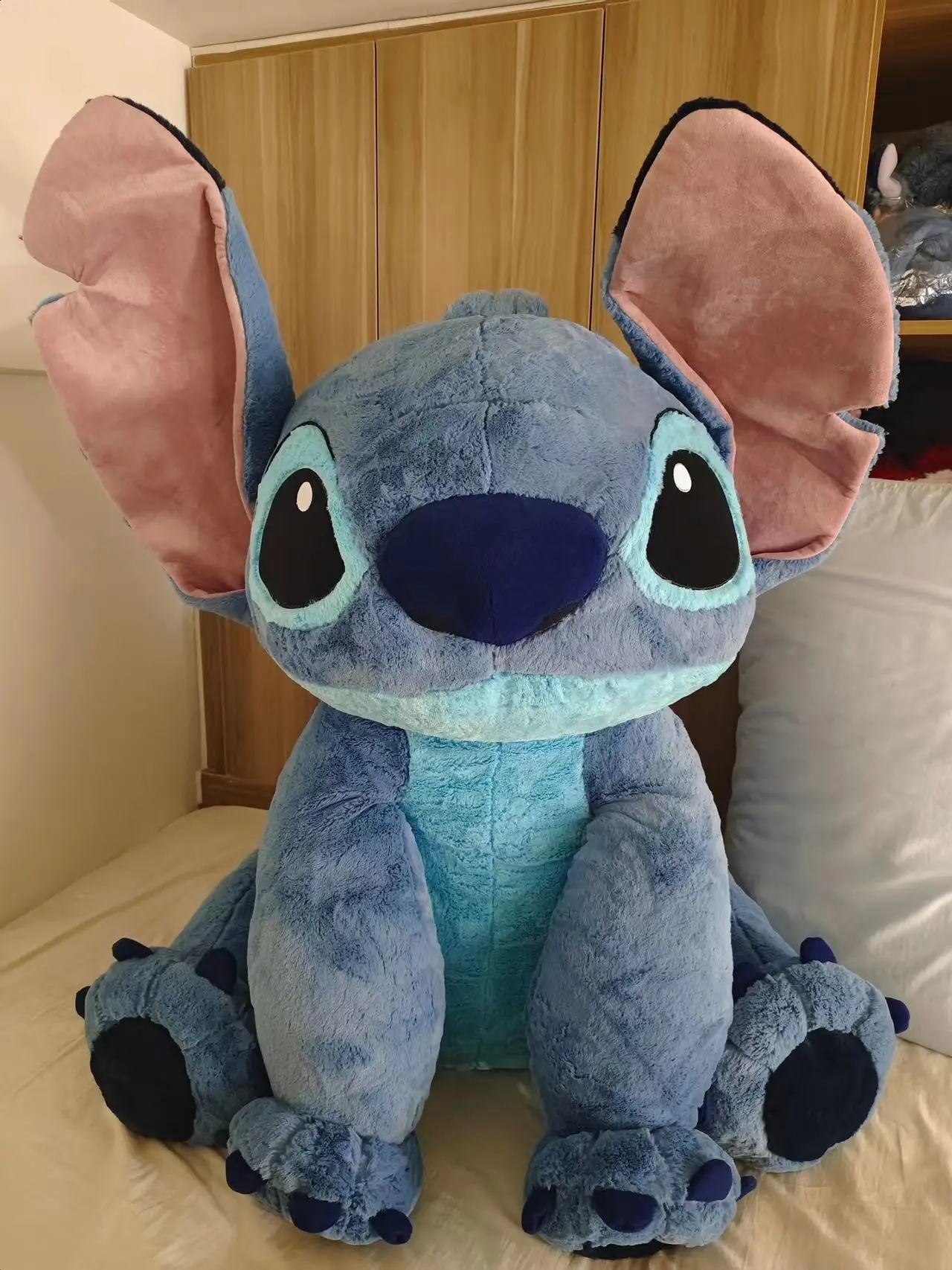 

30cm 60cm Disney Anime Lilo & Stitch Plush Toy Sitting Cartoon Stuffed soft Doll home decor Comforting sofa Pillow Kids Gift toy