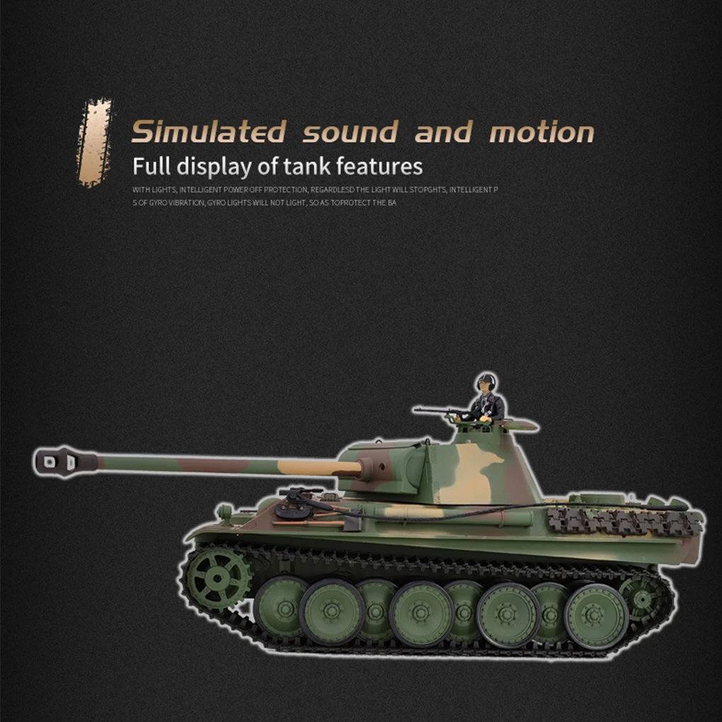 Tanque de controle remoto 1:16, simulação em escala completa de pantera alemã, combate infravermelho, militar, tanque pesado competitivo, modelo de carro, brinquedos