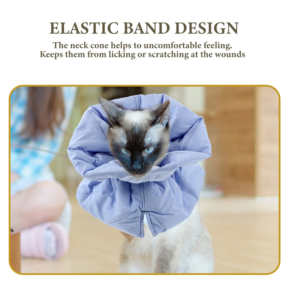

1pcs Cat Anti Licking Collar Soft Recovery Cone For Pets After Surgery Comfortable Breathable Neck Cover Pet Supply Kitten