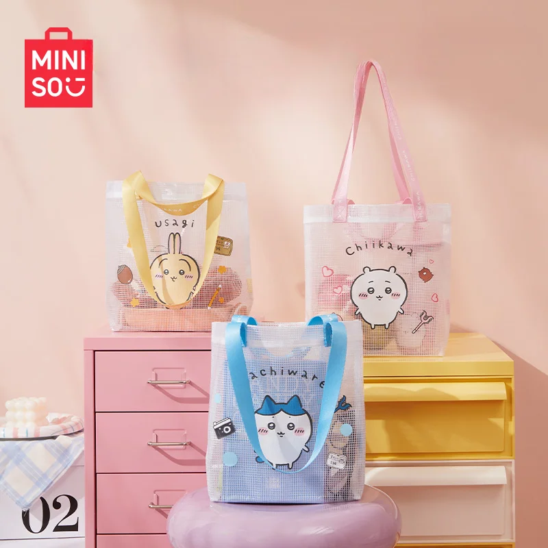 MINISO Chiikawa Series PVC Shopping Bag Single Shoulder Large Capacity Handbag Outdoor Portable Children's Toy Birthday Gift