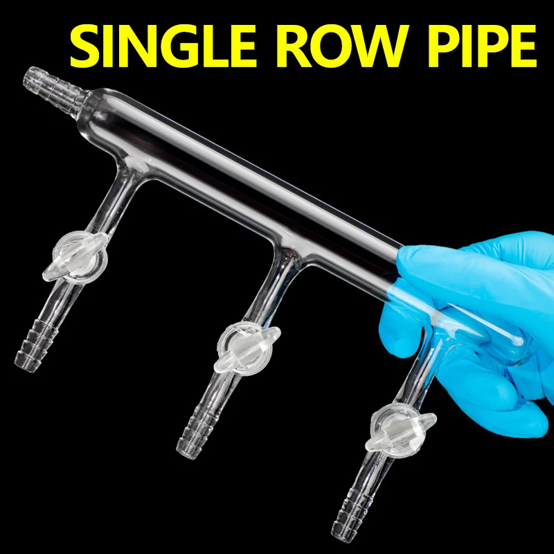 1 piece single row vacuum gas distributor glass/PTFE vacuum valve piston high borosilicate glass