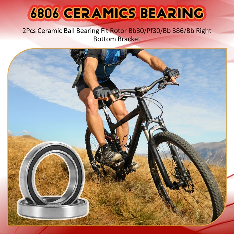 2 uds rodamiento de bolas de cerámica ajuste Rotor Bb30/Pf30/386/Soporte inferior derecho-ABFB