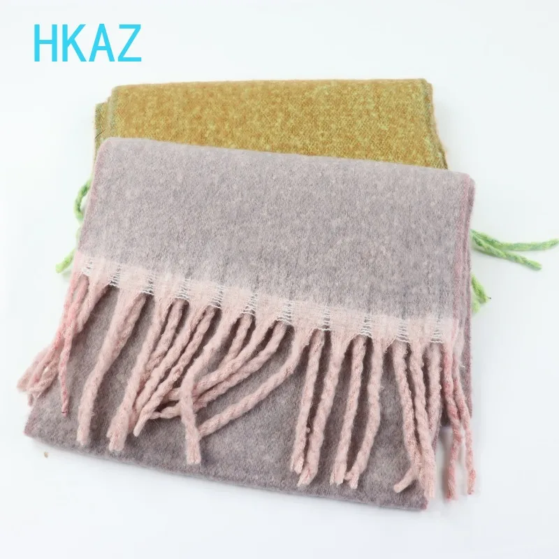 Scarf for Women Circle Yarn Winter Solid Color Japanese Sweet Beautiful Women Warm Thickened Anti-static Versatile Scarf