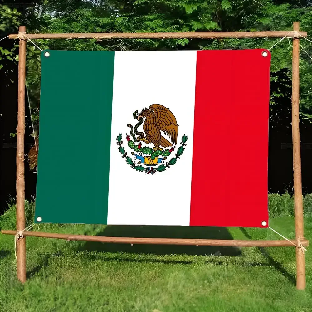 Flag of Mexico Flags Daily four ring borderless design indoor outdoor decor easy hang install