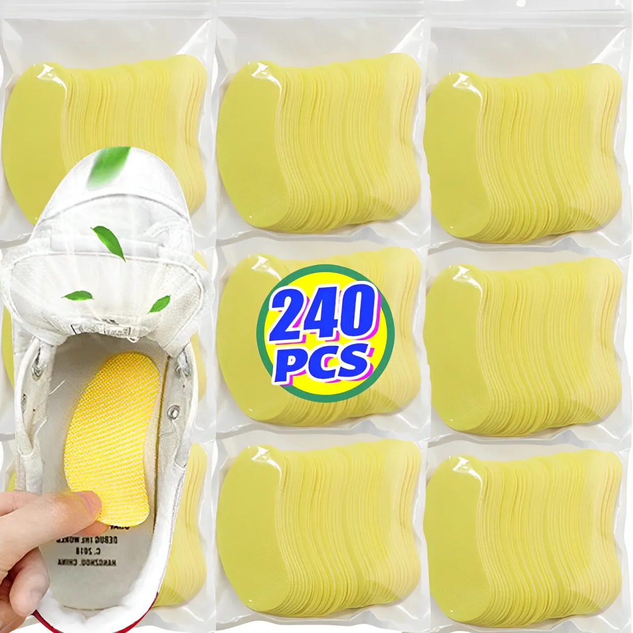 12/240 PC รองเท้ากลิ่น Remover แพทช์ระงับกลิ่นกาย Lemon นักกีฬาเท้า Soothing Insole สติกเกอร์ Antiแบคทีเรีย Antiperspirant Foot Care