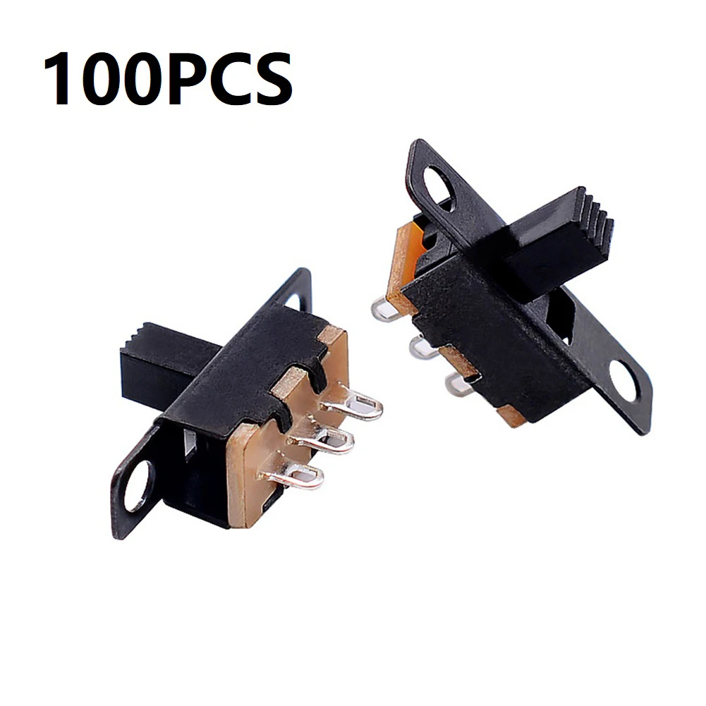 100PCS SPDT Slide Switch 2 Position 3 Pin ON OFF For Solder Lug For Electronic DIY P/rojects Audio Toys SS-12F15 For Toggle Swit