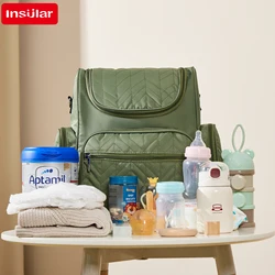 INSULAR Mommy Fashion Backpack Lady Double Shoulder Bags Baby Nursing Diaper Packs Large Capacity For Business Laptop Waterproof