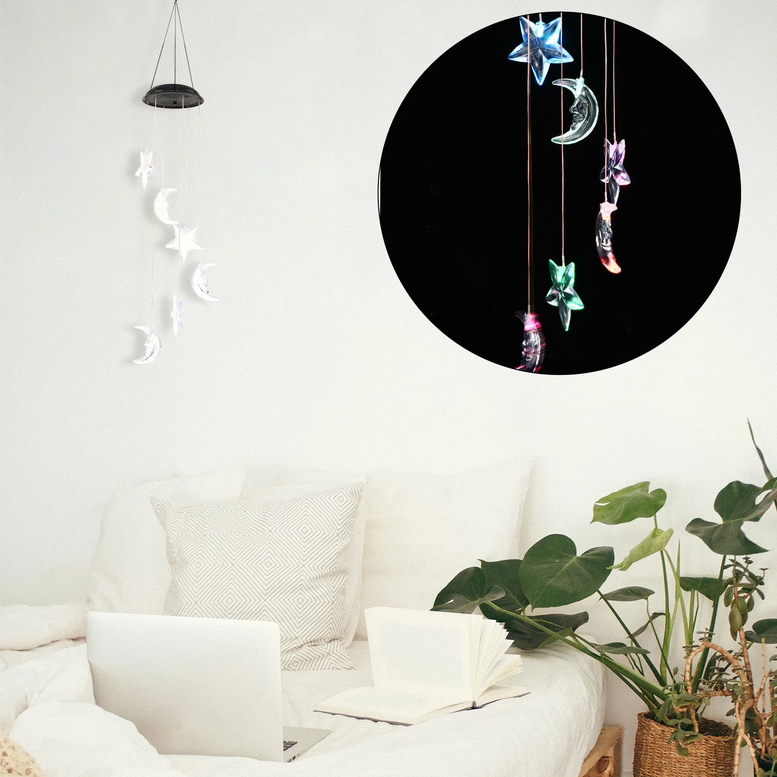 

1pc Solar Chime Light Outdoor Garden Decor Lamp Hanging Wind Bell For Holiday Party Led Lighting Wind Chimes Solar Powered