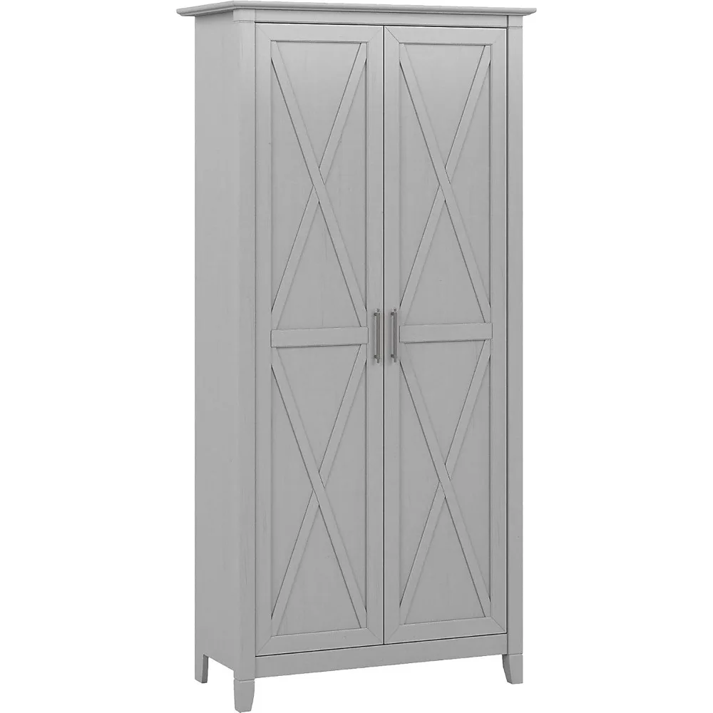 Key West Tall Storage Cabinet with Doors in Cape Cod Gray