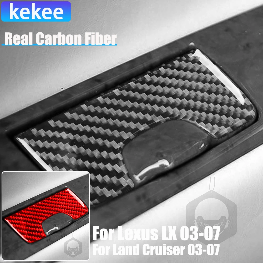 

Настоящее углеродное волокно, автомобильные аксессуары, накладка на панель пепельницы задней двери, мягкая наклейка для Lexus LX для Toyota Land Cruiser 2003-2007