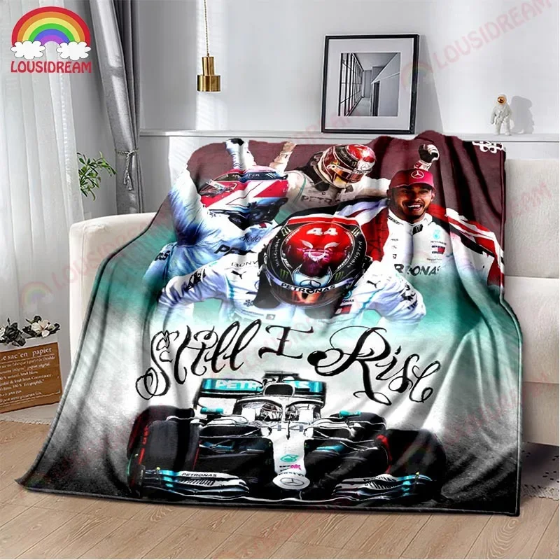 Lewis Hamilton Throws Blanket 3D Printing F1 Racing car Sofa Blanket Adults and Children Bedroom Living Room Decoration Blanket