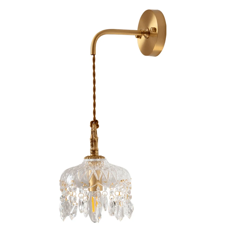 

Современный домашний светодиодный настенный светильник, Классический светильник для спальни, гостиной, настенные лампы с кристаллами для дворца, прикроватная лампа для французского коридора