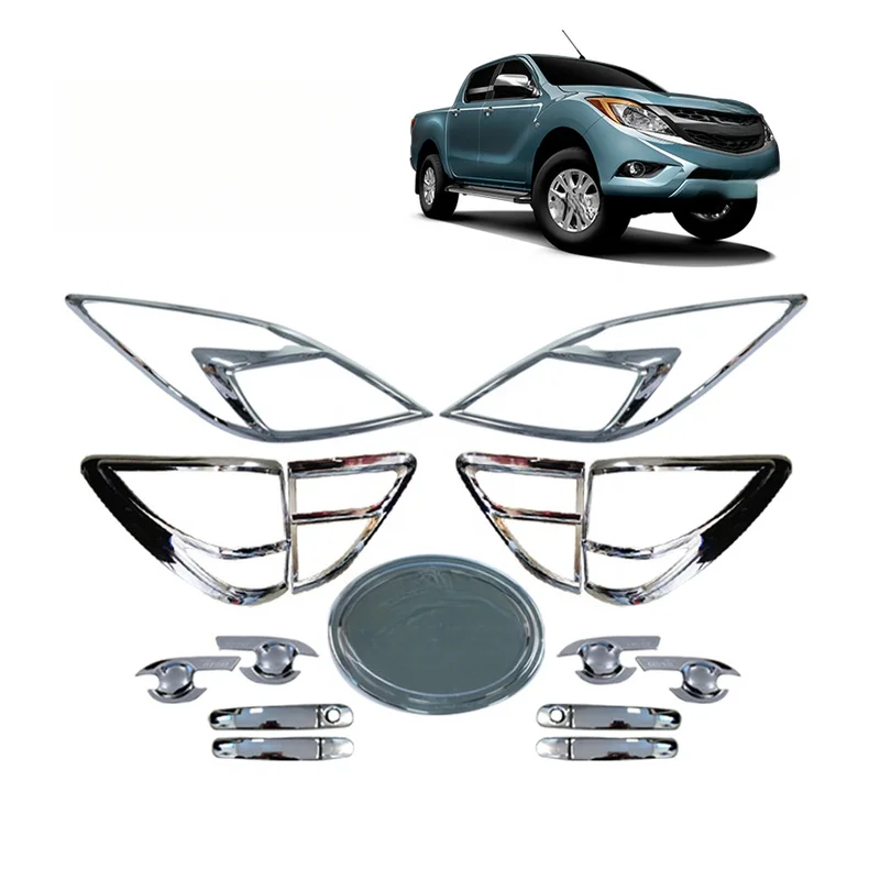 4X4 Pickup Custom Chrome Trim Garnish Combo Kit Decorative Exterior Body Upgrade Replacement Parts