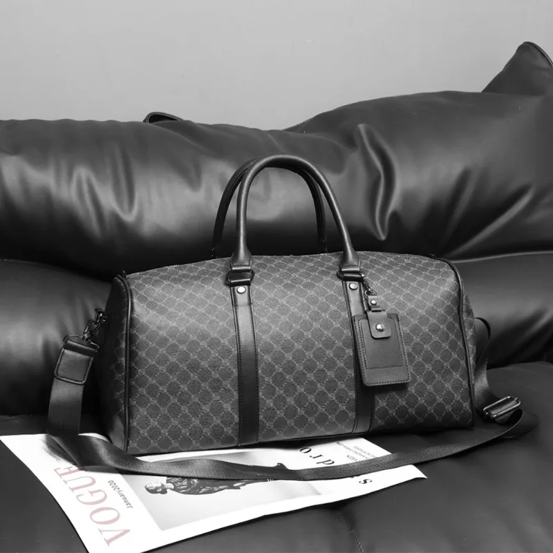 

Luxury Plaid Crossbody Bag Men Handbag Fashion Travel Totes Men Large Capacity Crossbody Bags Business Luggage Top-Handle Bags
