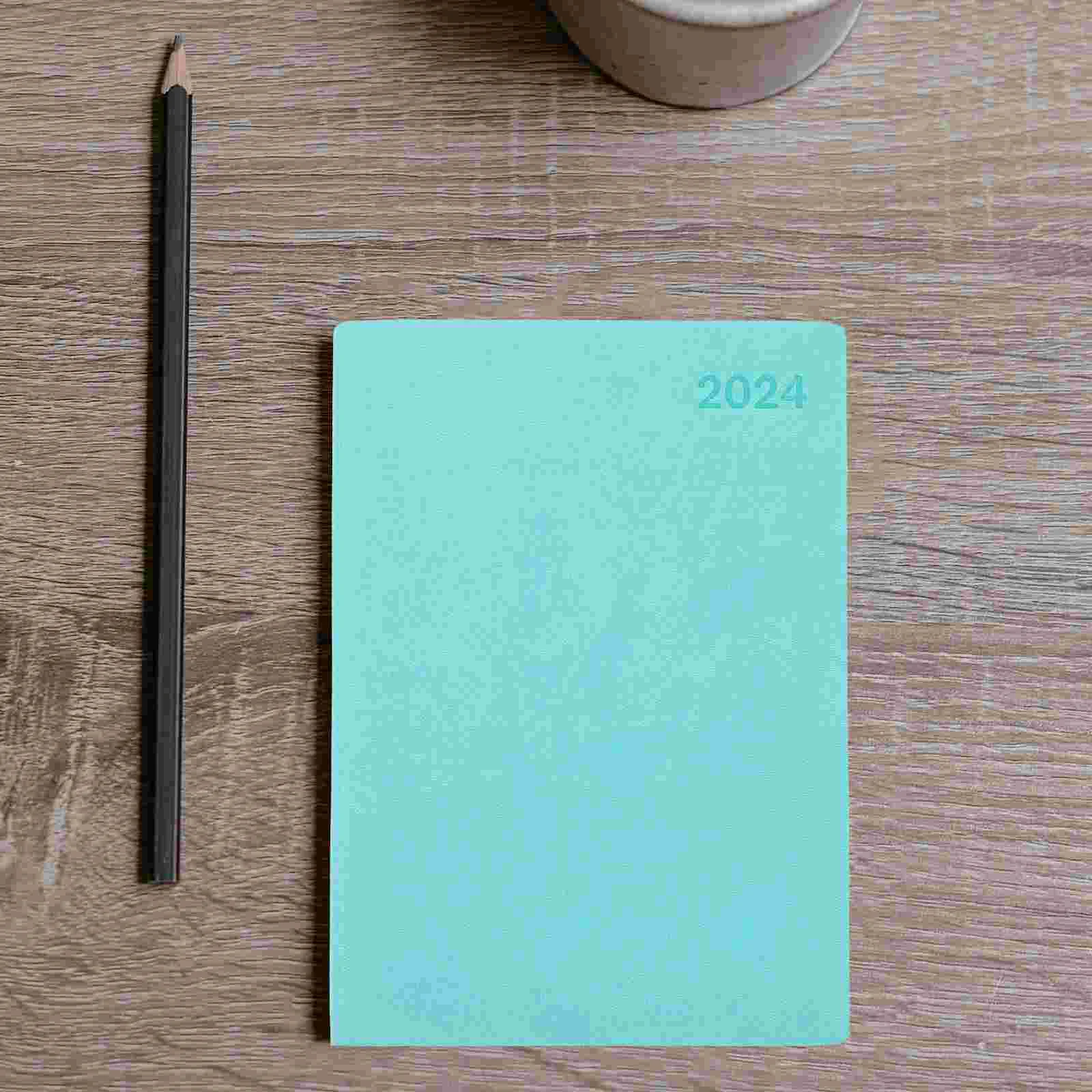 1 PCS 2024 Planner Book Fashion Daily Agenda Notebook Planner Journal Writing Book Spiral Notebook for Students Office Staffs