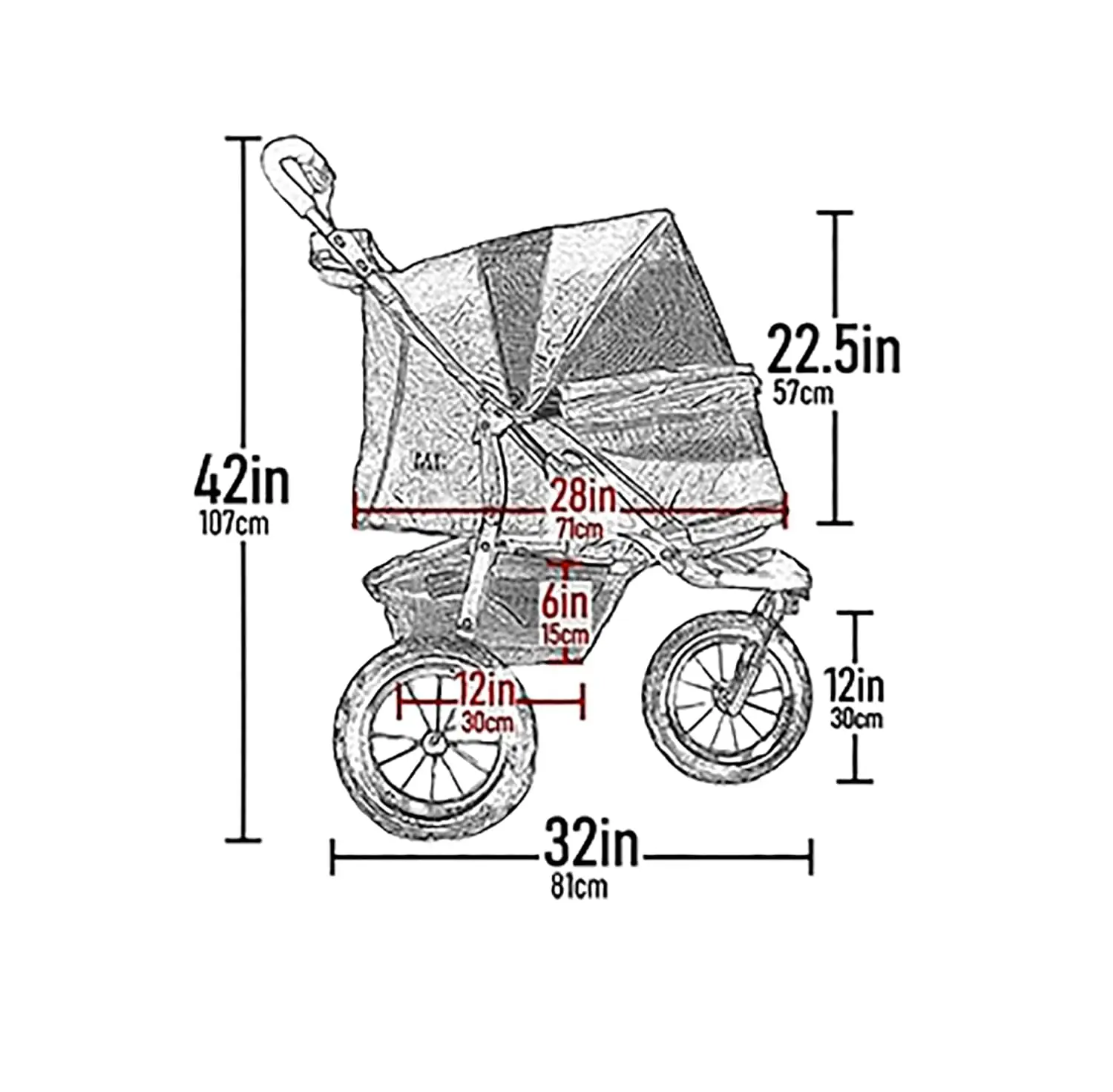 Zipperless Entry, Airless Tires, Easy One-Hand Fold, Cup Holder + Storage Basket