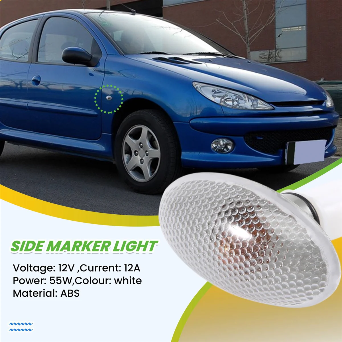 AT77 632574   2 X indicador de lámpara repetidora de luz de posición lateral de señal de giro para Peugeot 206 407 607