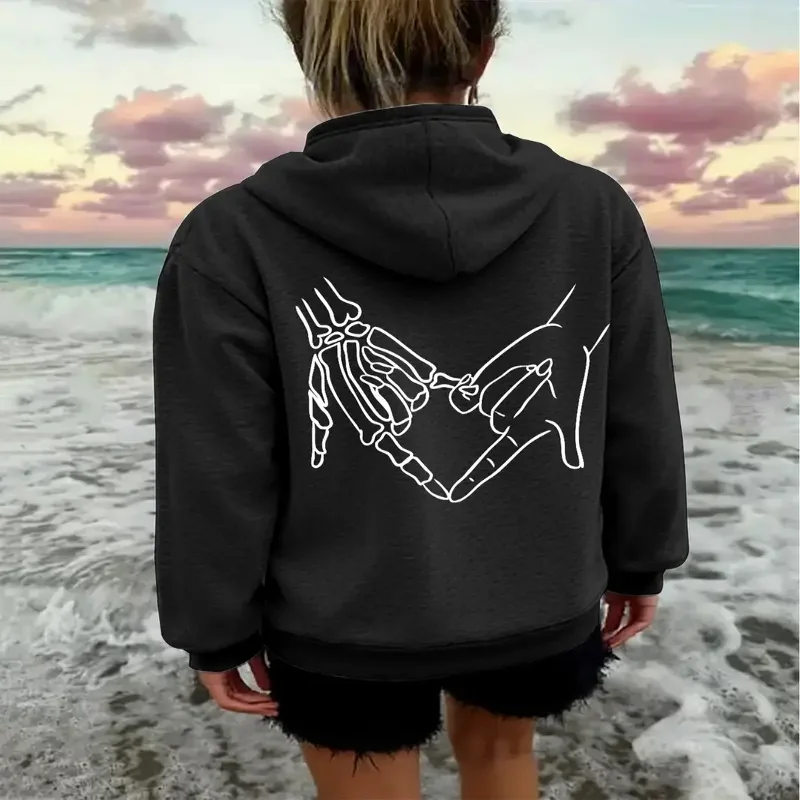 

Женская повседневная толстовка с капюшоном, теплая осенне-зимняя сезонная уличная одежда, пуловер с принтом, модная толстовка, новая повседневная одежда с графикой