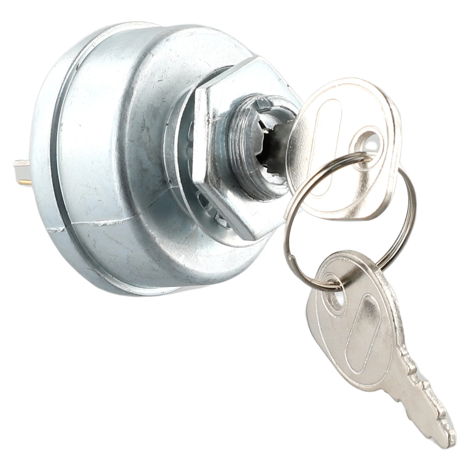 Ignition Key Pair in the Package Alongside a Starter Switch Designed to Fit Multiple Tractor Models Including 7250267A