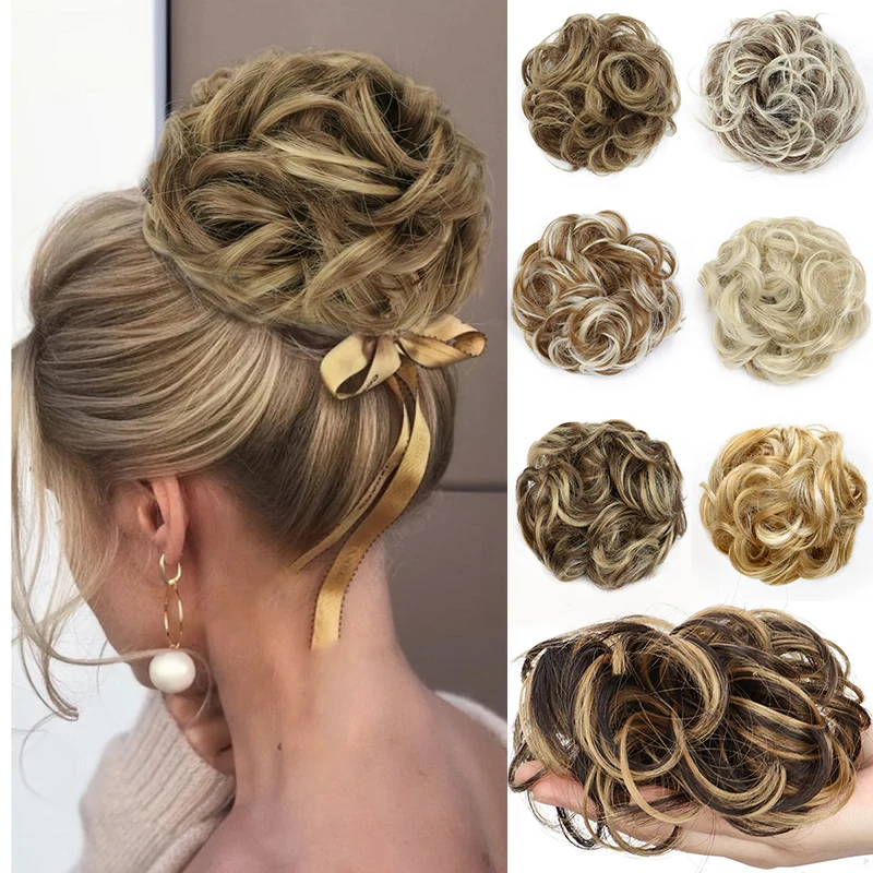 

Синтетический короткий кудрявый накладной пучок для женщин: легко носить на каждый день, для вечеринок и свадеб