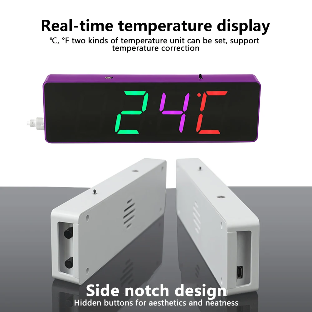 Color RGB Clock DIY Kit LED Digital Electronic Alarm Clock Temperature, Date, Week Display with Snooze Function Desk Clock