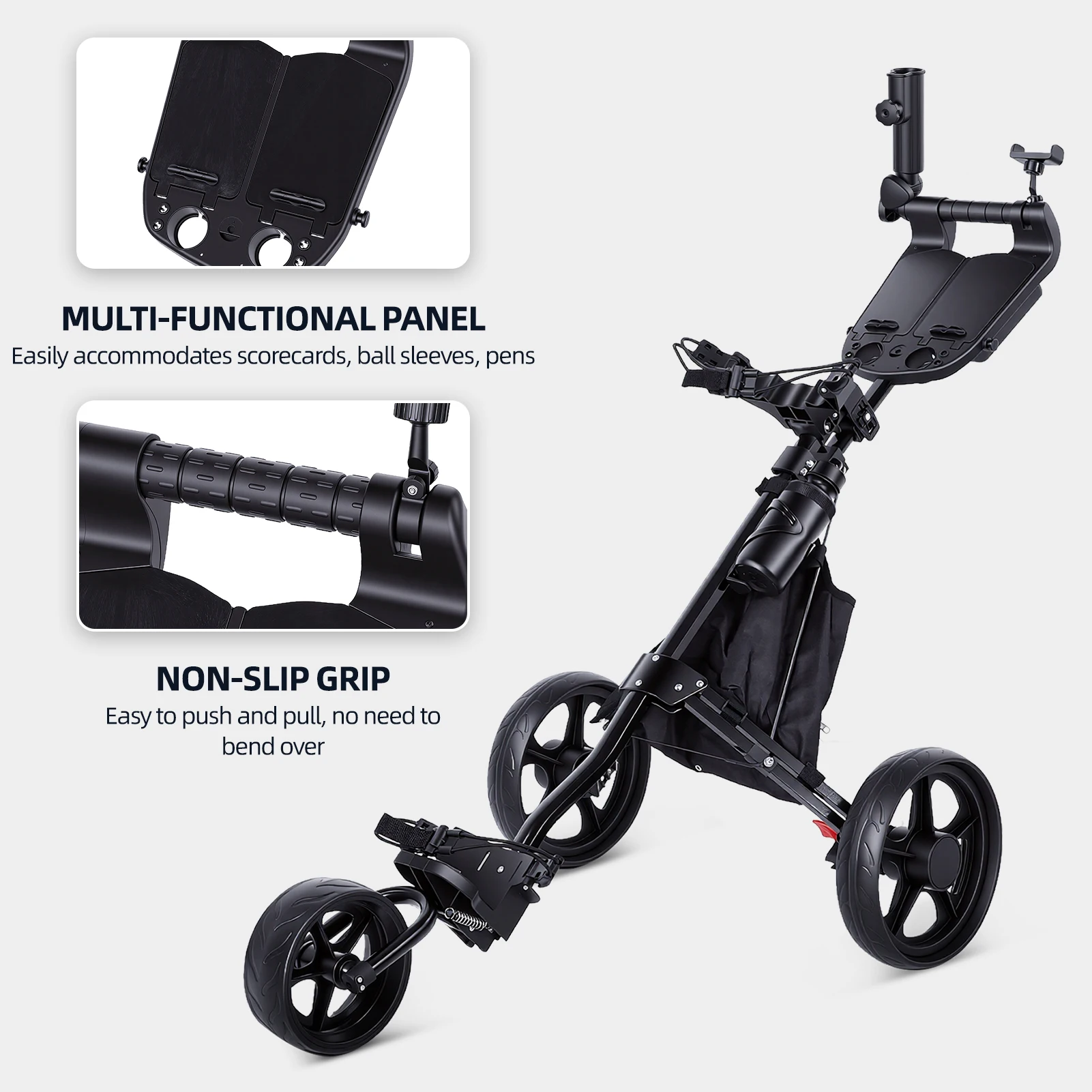 3-Rad-Golfwagen, faltbar, mit – Golf Umbrella Bewertung und Preis