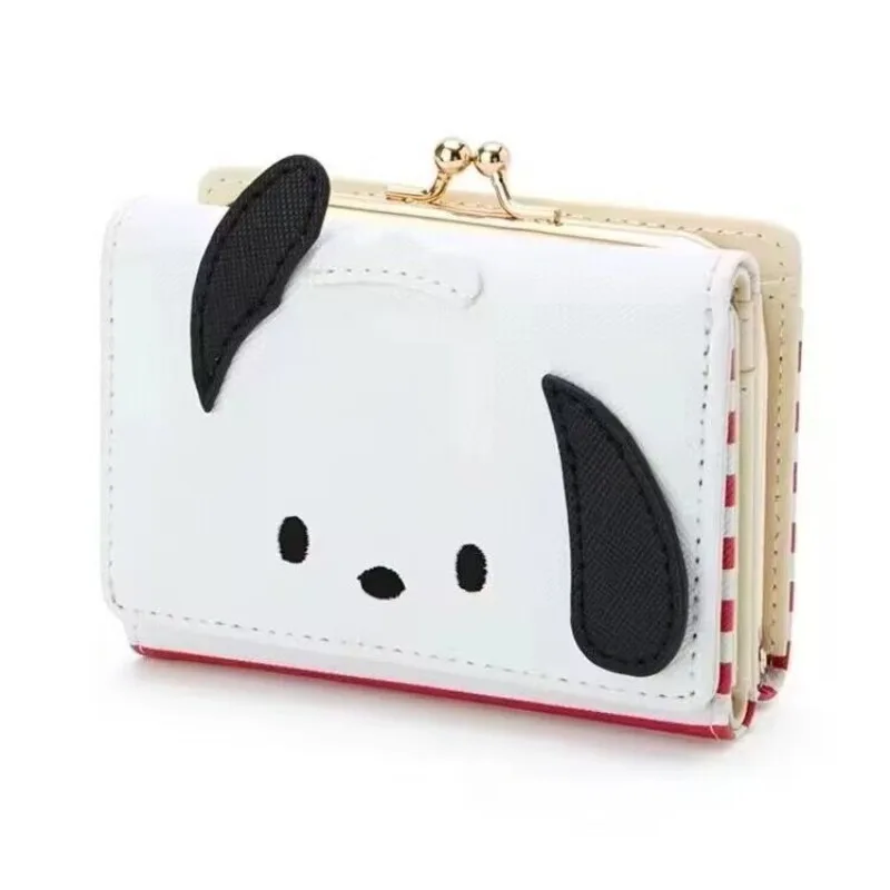 Sanrio Hello Kitty Wallet Kawaii Cinnamon My Melody Kuromi Bag Casual Fashion PU Leather Wallet Cute Card Bags Birthday Gifts