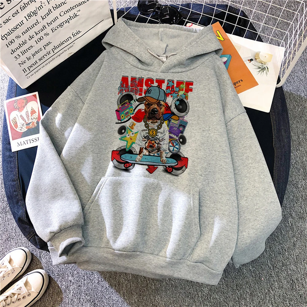 All for the Amstaff -sudaderas con capucha para mujer, ropa de calle estética Kawaii, tiradores japoneses, sudaderas de anime para mujer