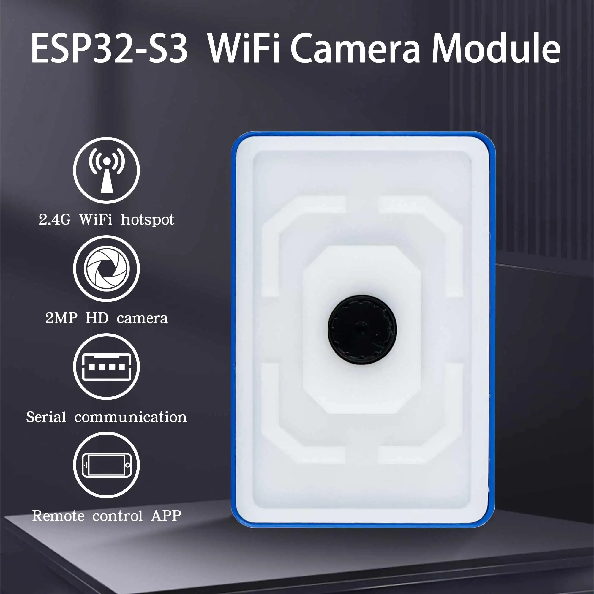 ESP32 WiFi Camera Module With ESP32-S3 Chip And 2MP Camera Using Serial Communication Support ROS1 ROS2 For Micro:bit Robot Car