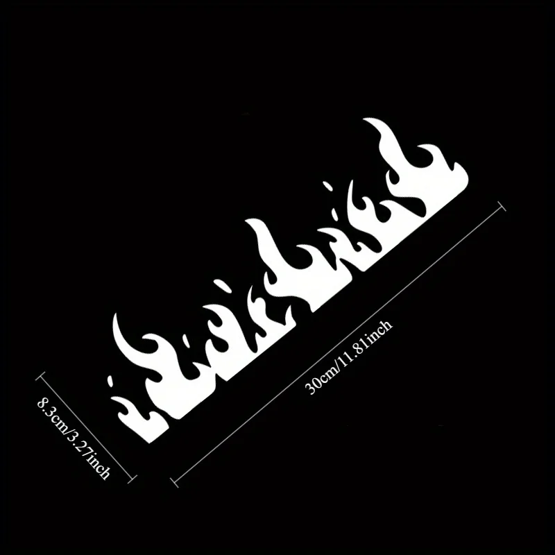 1 Stück Autoaufkleber mit kräftigem Flammendesign, schwarz, weiß, rot, wasserfeste Vinyl-Aufkleber für Auto-Außenstyling, 30 x 8,3 cm