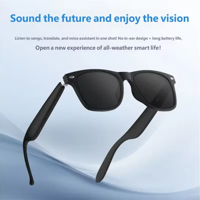 Smart Bluetooth Glasses, Sunglasses, Bluetooth Calls and Other Music Playback. Transparent Lenses That Can Prevent Blue Light