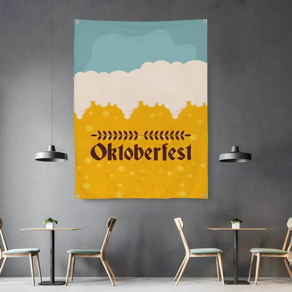 

Oktoberfest German Beer Flag Room Bedroom Home&Outdoor Wall Hanging Concert Printed Background Decoration Art Banner
